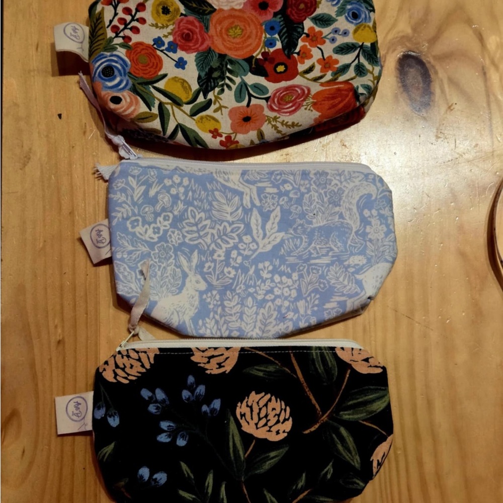 Handmade floral and Botanical Print Pouches